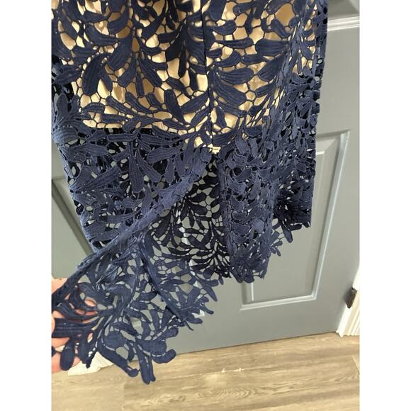 Lulus Divine Destiny Navy Blue Lace Midi Dress Halter Wedding Party NWT Medium - Picture 7 of 8